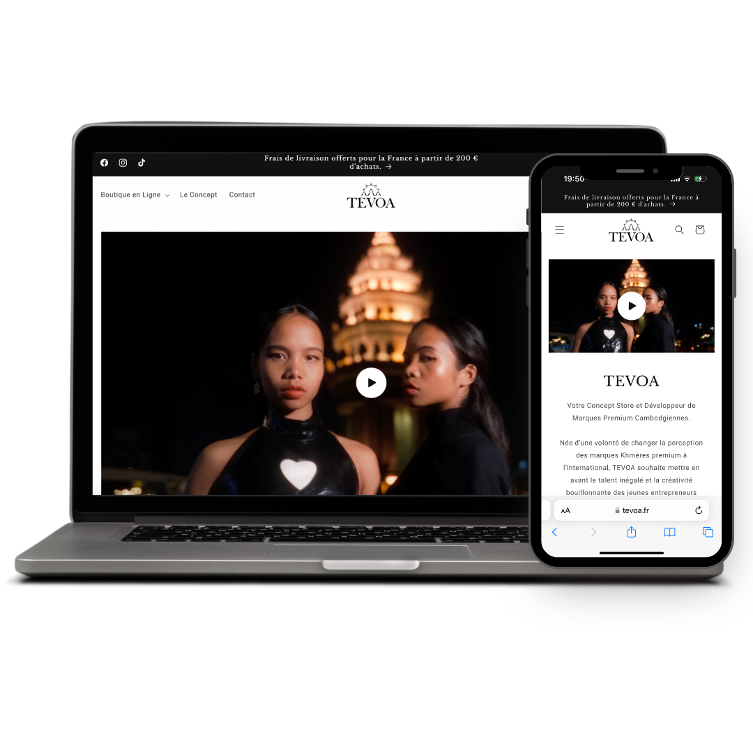Création site web e-commerce et identité visuelle TEVOA