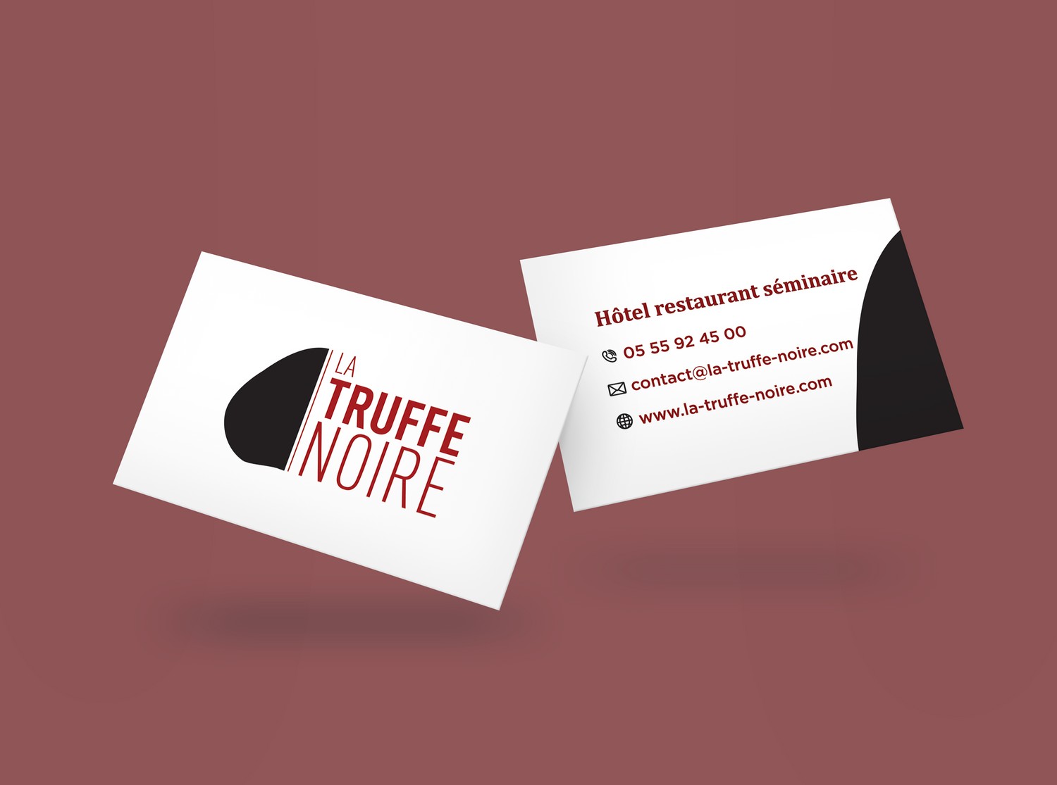 Design Cartes de visite Argonaut Agency pour la Truffe Noir Hotel et Restaurant