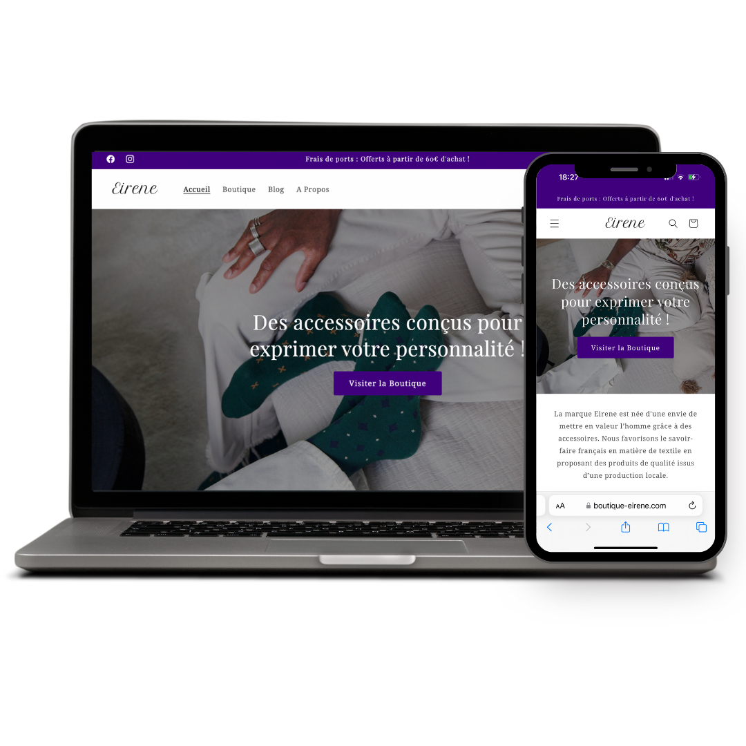 Refonte site web e-commerce Boutique Eirene